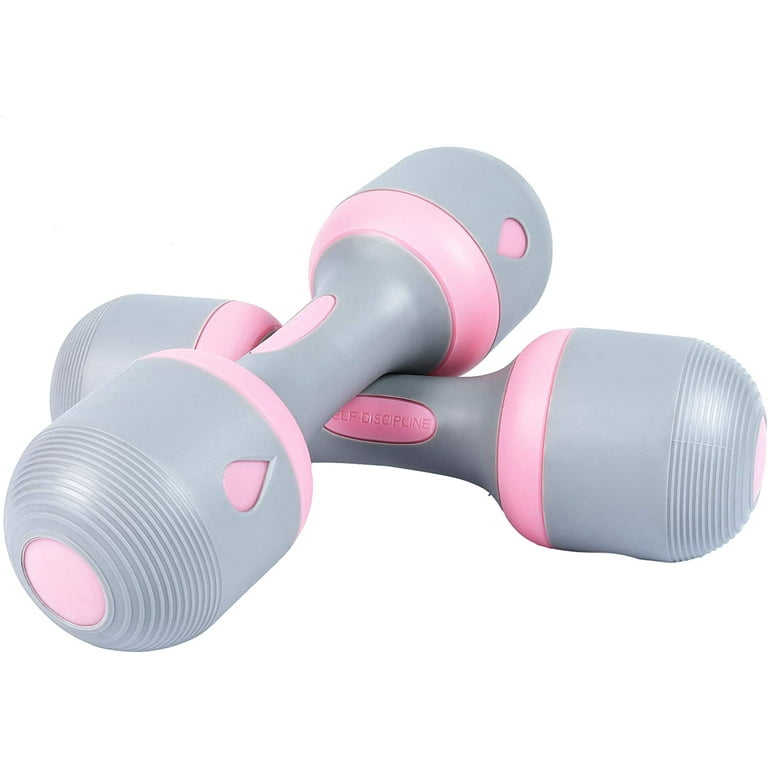 NiceC Adjustable Dumbbell Weight Pair 5 in 1 Weight Options Non Slip Neoprene Hand All purpose Home Gym Office 11Lb Pink Pair