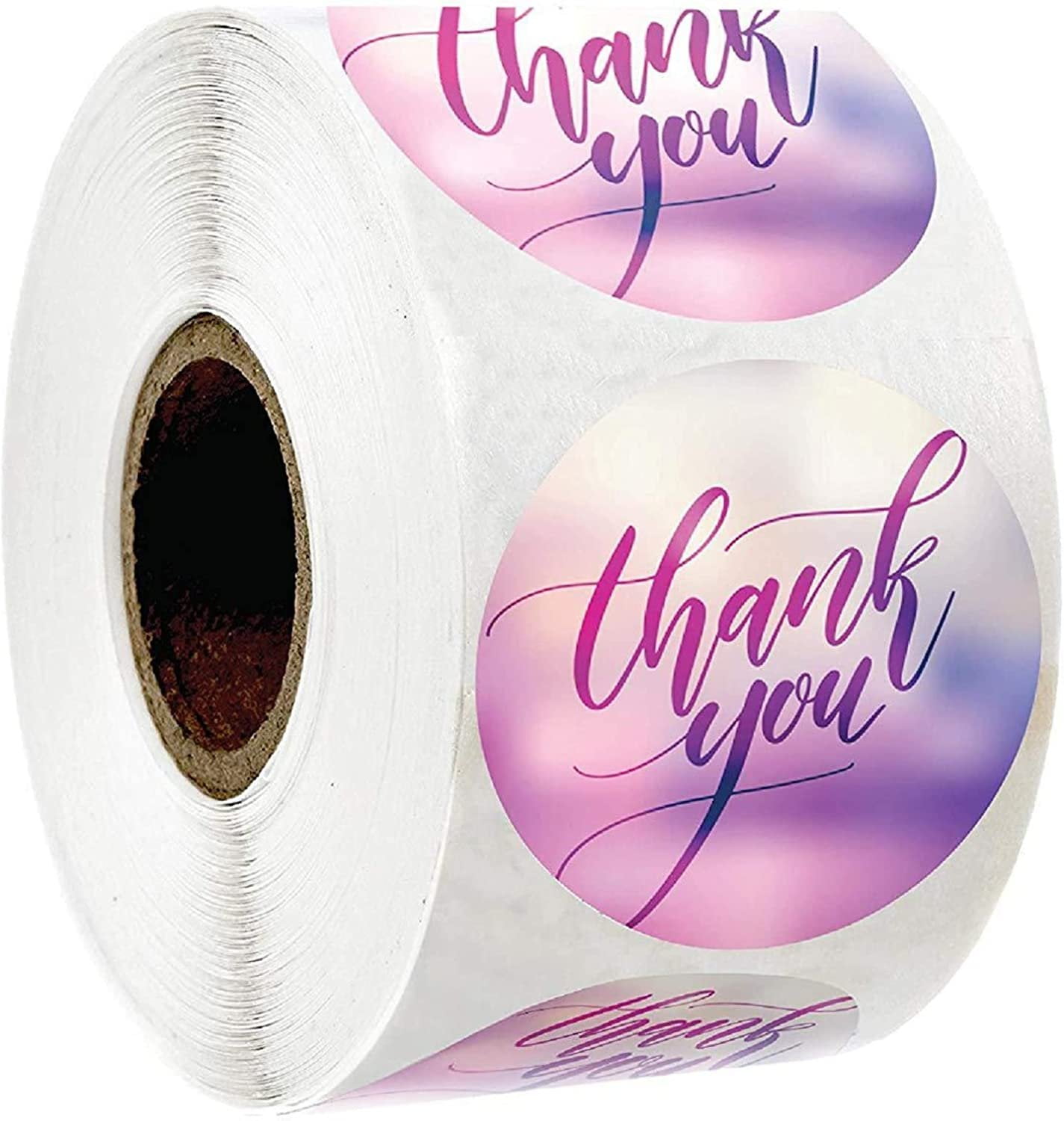 500-Pack Pink 'Thank You' Stickers (2 Inch) - For Small Business Packaging, Gifts & Envelopes