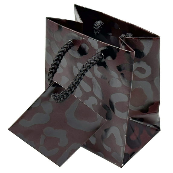 NicePackaging  10 Qty  Leopard Paper Tote Gift Bags 3in x 2in x 3.5in  For Birthdays/Holidays/Parties/Gifts/Sales/Showers/Special Occasions  4 Sizes