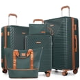 thumbnail image 1 of NiceTravel 5-Piece Luggage Set, Hard Shell Suitcases with Spinner Wheels,TSA Lock,Travel Tote Bag & Cosmetic Pouch, Green, 1 of 6
