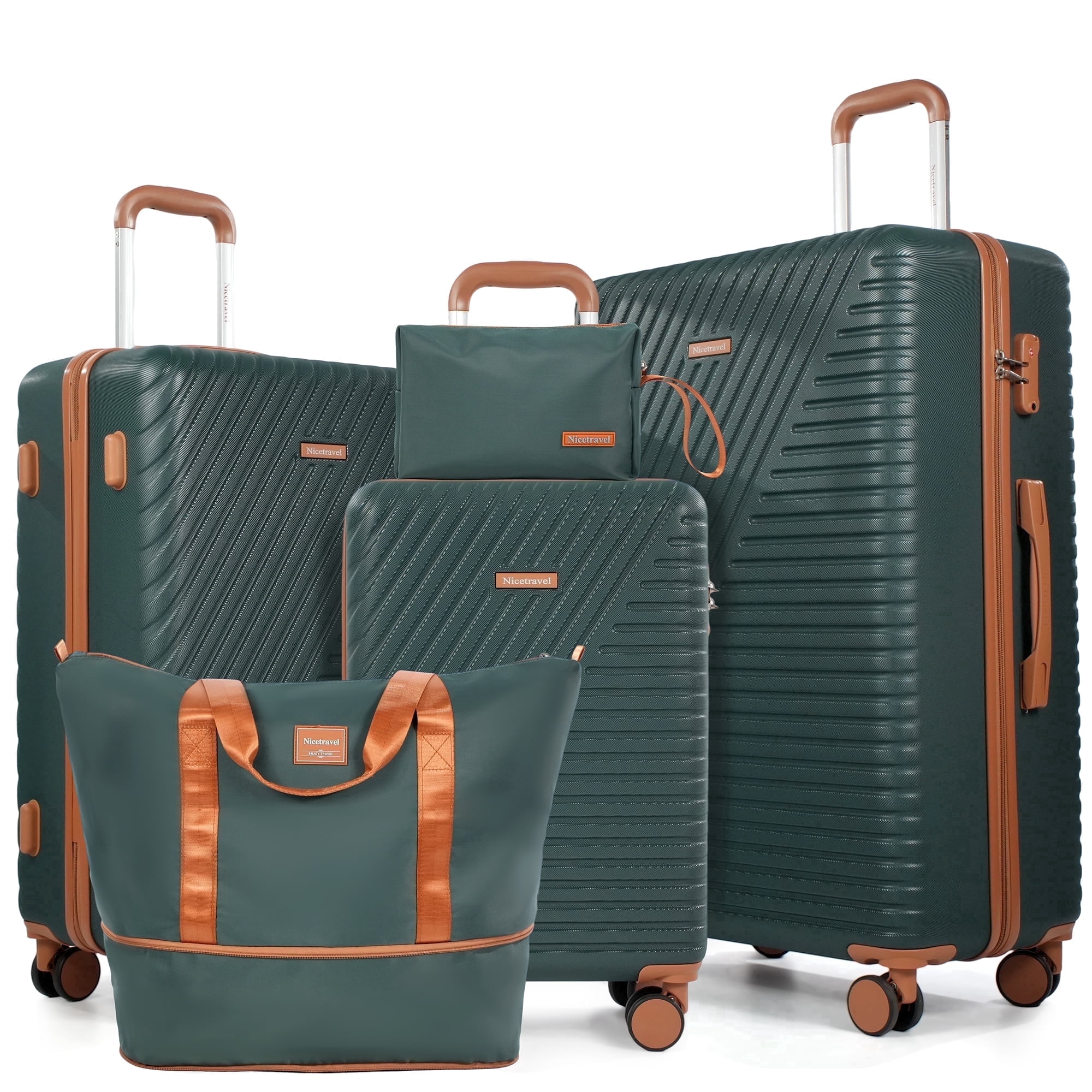 Landisun Luggage Sets 6 Piece, Hardshell ABS Suitcase with Spinner