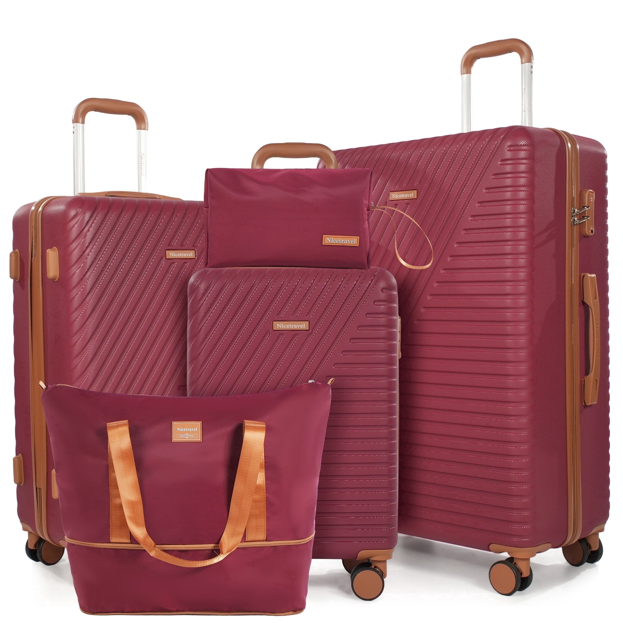 Landisun Luggage Sets 6 Piece, Hardshell ABS Suitcase with Spinner