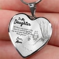 thumbnail image 1 of Noyal To My Daughter Heart Pendant Chain Necklace for Daughter Love Mom Birthday Christmas Gift, 1 of 3