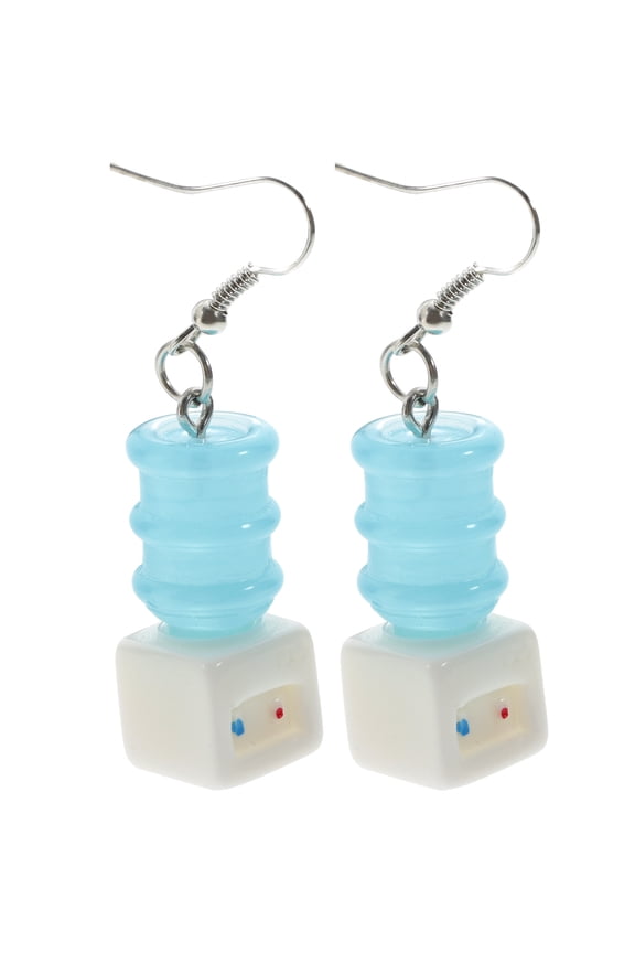 1 Pair Drinking Fountain Earrings Quirky Design for Young Women