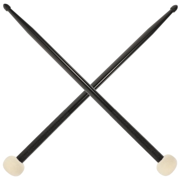Niceauty 1Pair Durable Black Nylon Double Ended Drum Stick Practical Versatile Percussion Tool
