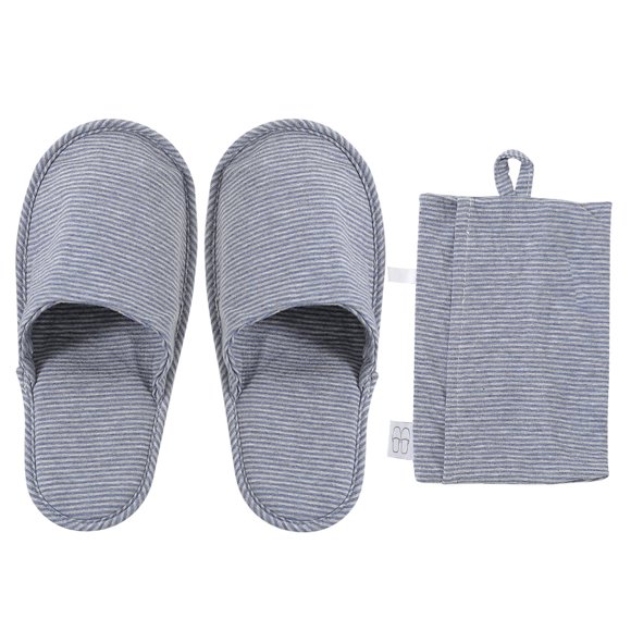 Black Portable Travel Slippers Foldable Slippers 1 Pair