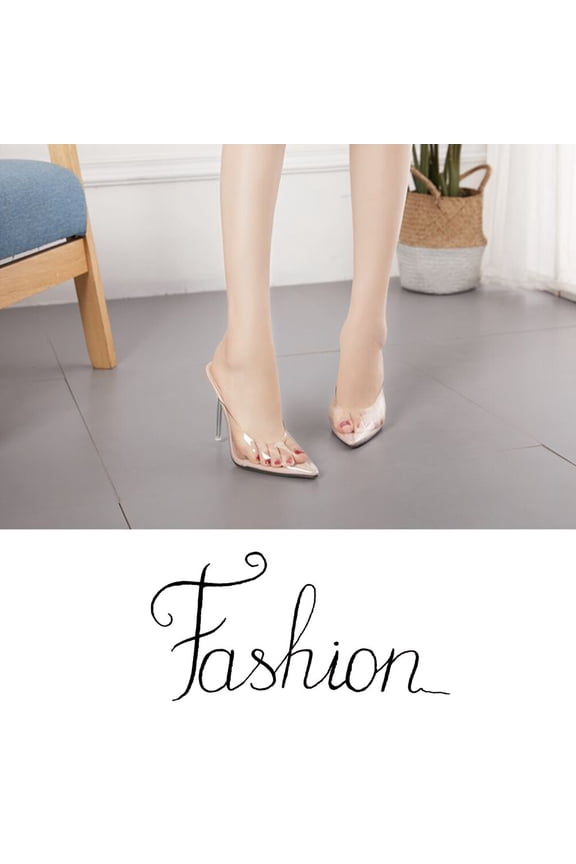 1 Pair of Transparent High Heels Elegant Style Rubber High Heel for Women Daily Wear