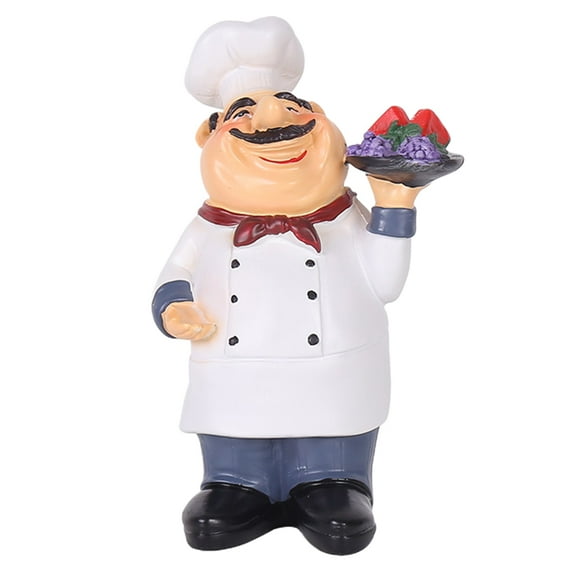 Niceauty Creative Chef Ornament White Resin 1 Pc Chef Statue Kitchen Decor for Birthday Gift