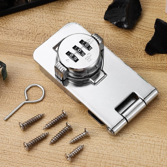 Niceauty 1 Set Cabinet Password Hasp Lock Silver Combination Lock for Furniture Doors with Keyless Access