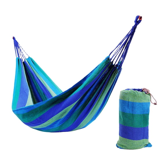 Niceauty 1 Set Portable Double Camping Hammock Relaxation Widen Camping Hammock Blue for Hiking
