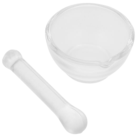 Niceauty Glass Mortar and Pestle Set Transparent for Lab Use Enhanced Stability 1Set