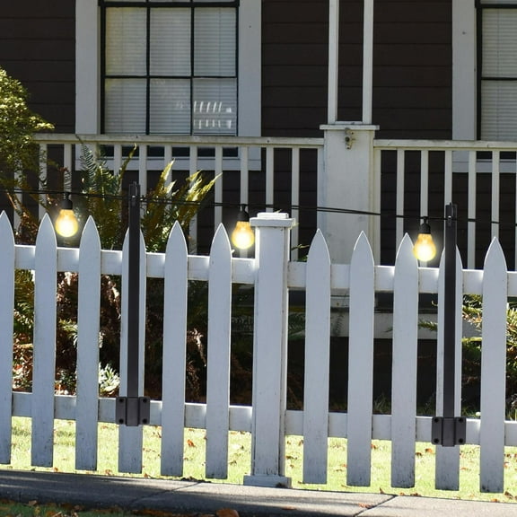 Niceauty 1Set Black Metal Outdoor Light Poles for ng Lights Stable Pole Stand for Decks and Fences