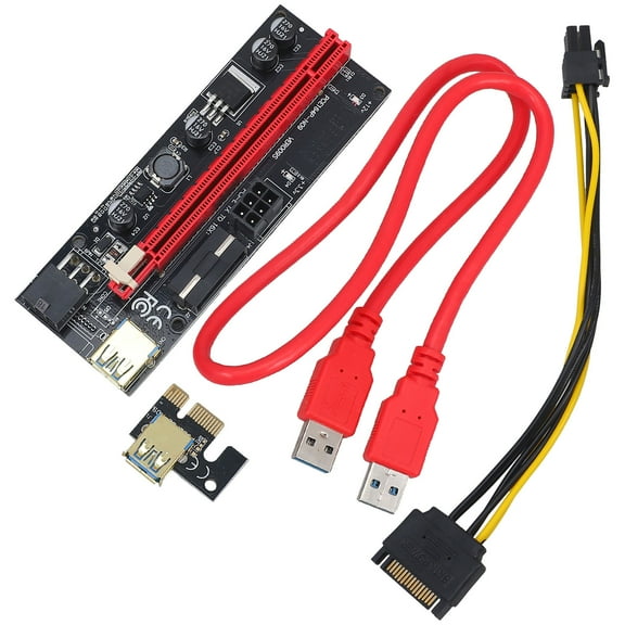 Niceauty 1Set External GPU for Laptop Red Pci Express Extension Graphics Card for Home Use