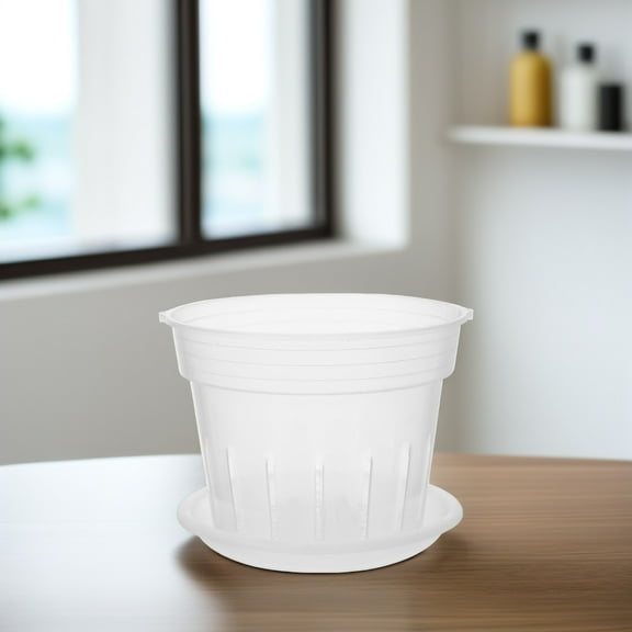 Niceauty Transparent Plastic Flowerpots for Indoor Storage and Gardening 1Set