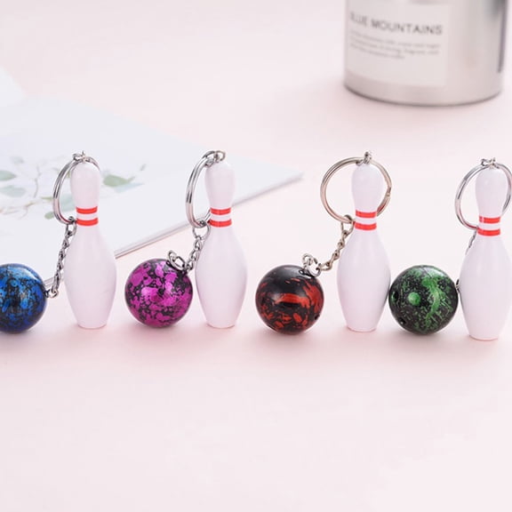 Niceauty 1 Set Purse Keychain Charm Plastic Green Bowling Accessories for Women Handbag Decoration