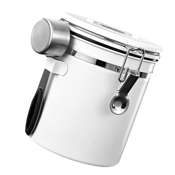 Niceauty Stainless Steel Coffee Bean Canister, White, for Tea and Sugar, Safe and Wear-Resistant
