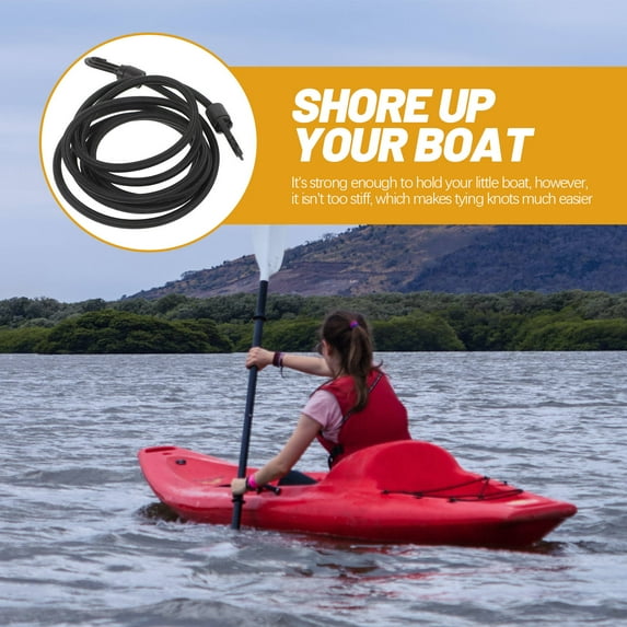 Niceauty 1 Set Strings for Inflatable Boat Black Elastic Rope for Camping and Sports