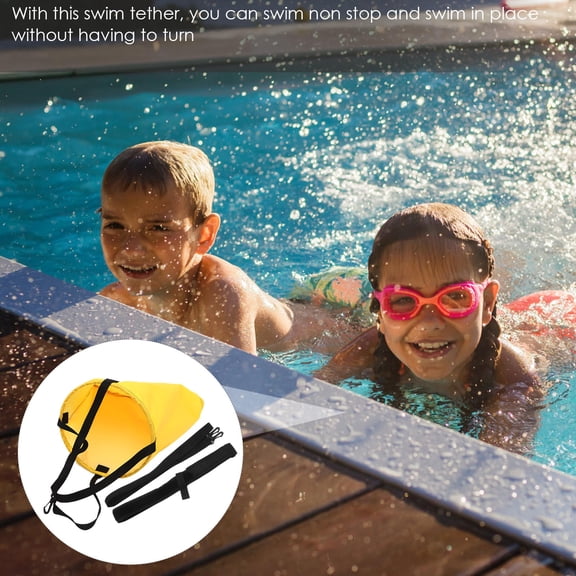 Niceauty 1Set Swimming Resistance Parachute and Belt Training Kit for Pool Exercise Yellow