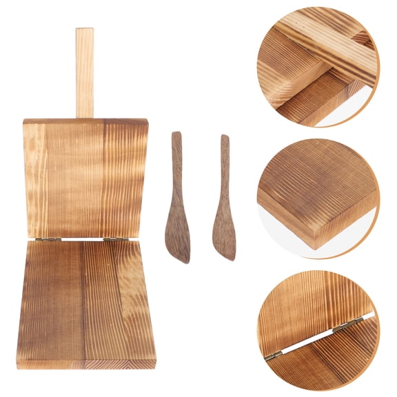 Niceauty 1Set Dumpling Dough Presser Wooden Pressing Tool Safe Tasteless Material Brown