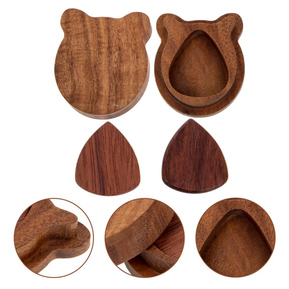 Niceauty 1 Set of Plectrums for Electric Guitar Light Brown Wood Simple Design