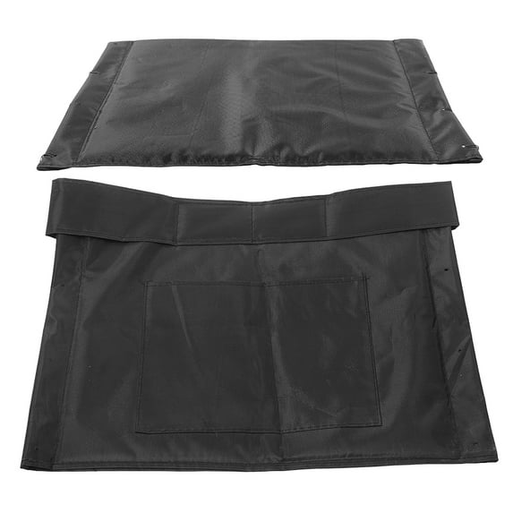 Niceauty 1Set Black Oxford Cloth Wheelchair Backrest Cushion with Seat Pad for Outdoor Use