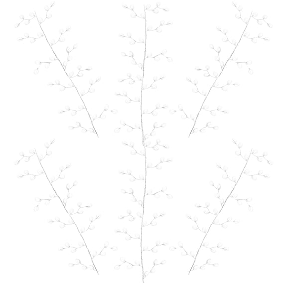 Niceauty Artificial Acrylic Flower Stems White Beads Drop for Wedding Home Decor and DIY Crown Decoration