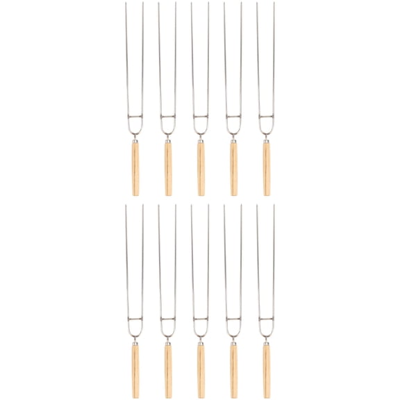 Niceauty 10 Pcs U Shaped Stainless Steel Barbecue Forks for Outdoor Cooking