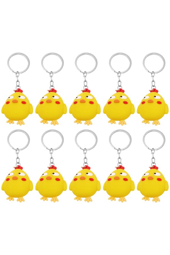 10 Pcs Mini Chick Keychain Cute Design Stainless Steel Bag Decor for Girls