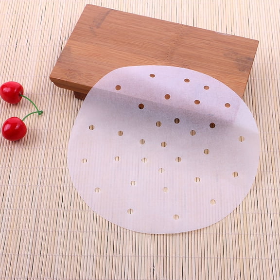 Niceauty 100Pcs White Circular Perforating Anti-Sticking Steamer Paper for Food Use
