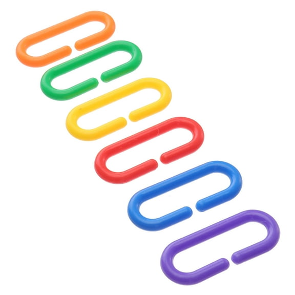 Niceauty 100Pcs Plastic C-Clips Chain Links Assorted Color for Parrot Playing
