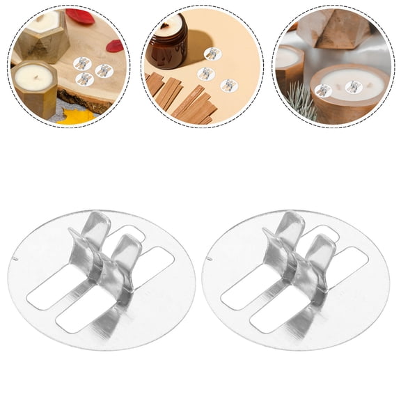 Niceauty 100Pcs Silver Metal Wick Bases Wick Holders for Stable Candle Making