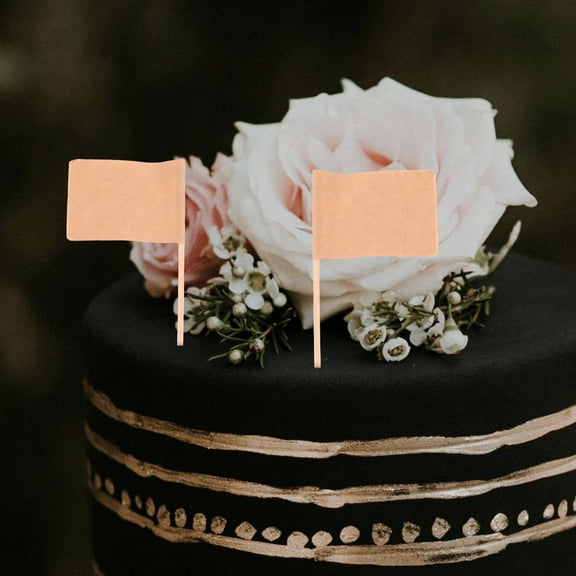 Niceauty 100Pcs Toothpick Flags for Food Decoration Paper Khaki for Theme Party