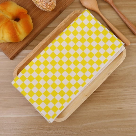 Niceauty 100Pcs Yellow Paper Baking Sheets for Absorbing Oil and Displaying Biscuits Cookies and Cakes