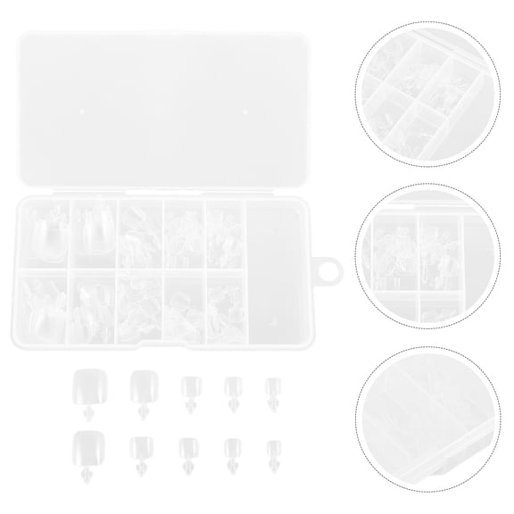 Niceauty Artificial Nail Tips Toenail Tips Plastic Nail Extension Home Use 100pcs