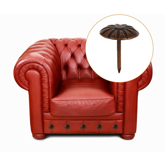 Niceauty 100pcs Red Bronze Upholstery Nails Antique Style for DIY Enthusiasts