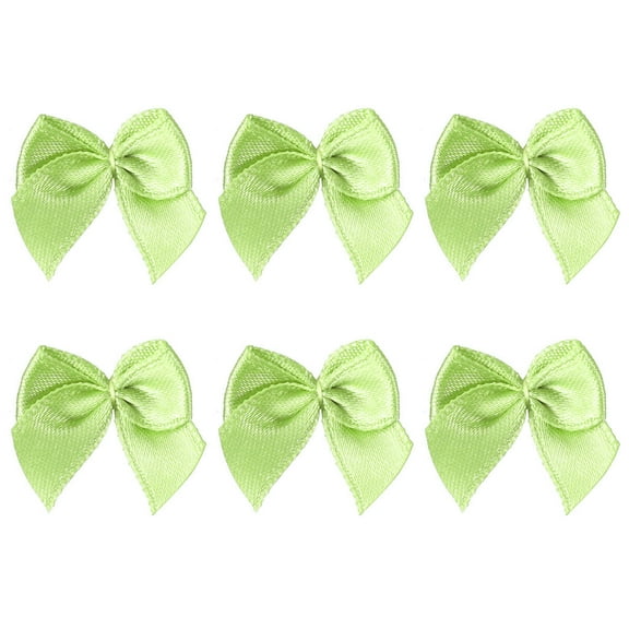 Niceauty 100pcs Small Craft Bows Hair Accessory Light Green Handmade for Belts