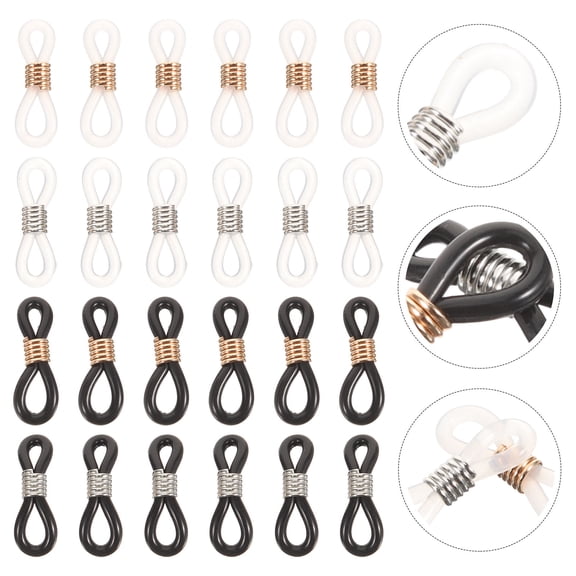 Niceauty 100Pcs Silicone Eyeglass Chain Rings for Stable Fixed Wear and Easy Installation
