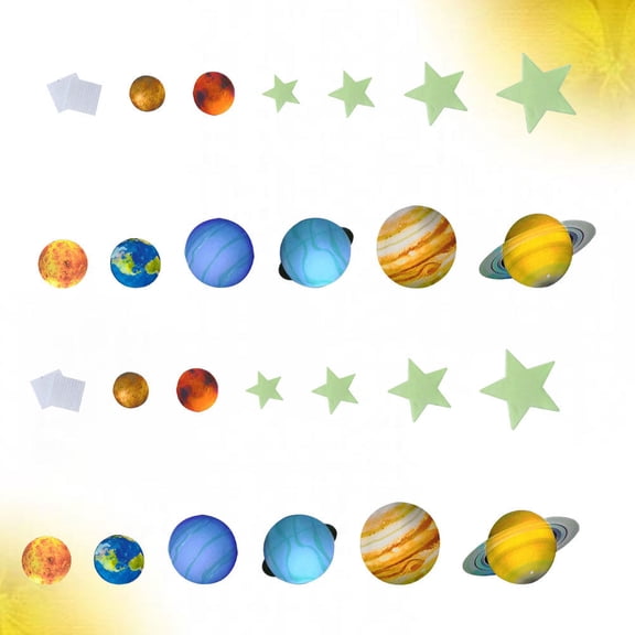 Niceauty 109Pcs Fluorescent Wall Decoration Acrylic Self Adhesive Glow in the Dark Stickers for Home Decoration