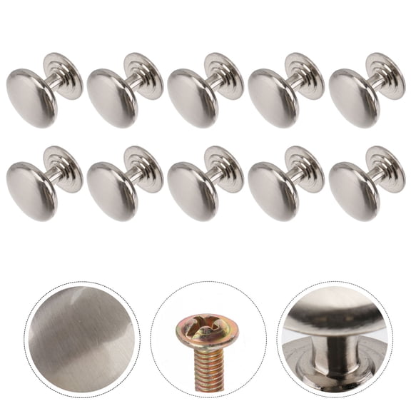 Niceauty 10Pcs Round Style Single Hole Knob for Cupboard and Cabinet Plated Silver Finish