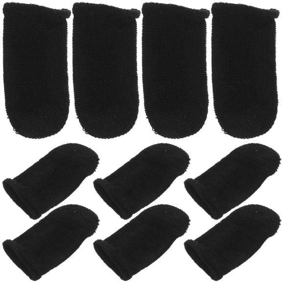 Niceauty Antisweat Black Fiber Gamer Finger Sleeves, Breathable, Touchscreen Friendly 10Pcs