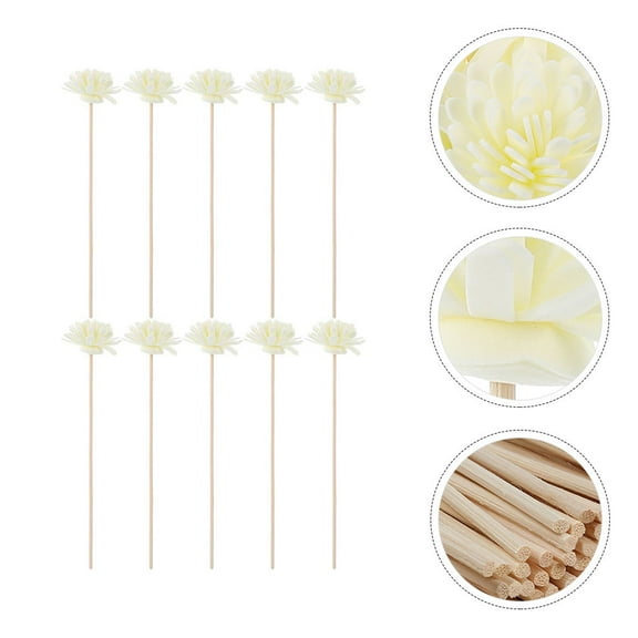 Niceauty Diffuser Flower Sticks White Pe for Home and Office Use 10Pcs
