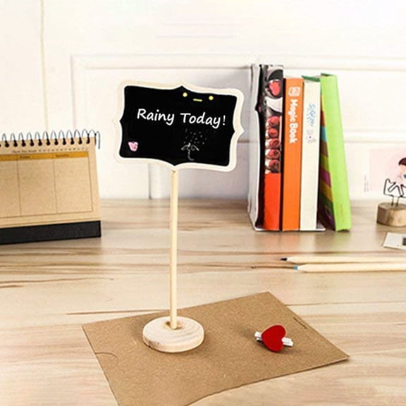 Niceauty Wooden Tabletop Chalkboards Erasable Message Boards for Home Use 10Pcs