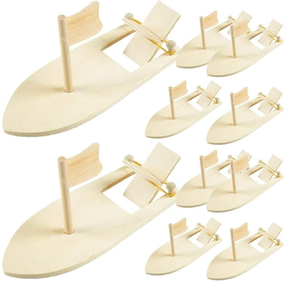 Niceauty Model Ships Kids Wooden Beige 10Pcs