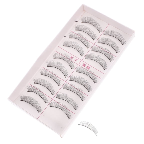 Niceauty 10Pairs Long False Eyelashes Black Soft Flexible Volumizing Makeup Eyelashes
