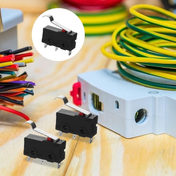 Niceauty 10Pcs Black Limit Switch with Lever Arm Normally Open Appliance Micro Switch