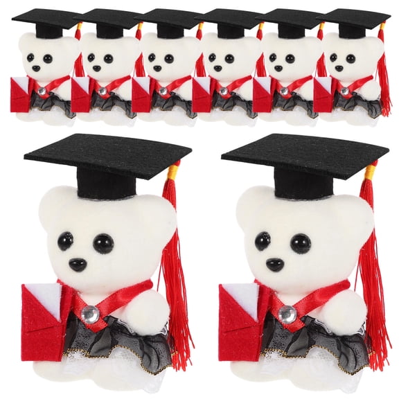 Niceauty 10pcs Graduation Season Bear Foam Plush Toy Table Ornament Multi