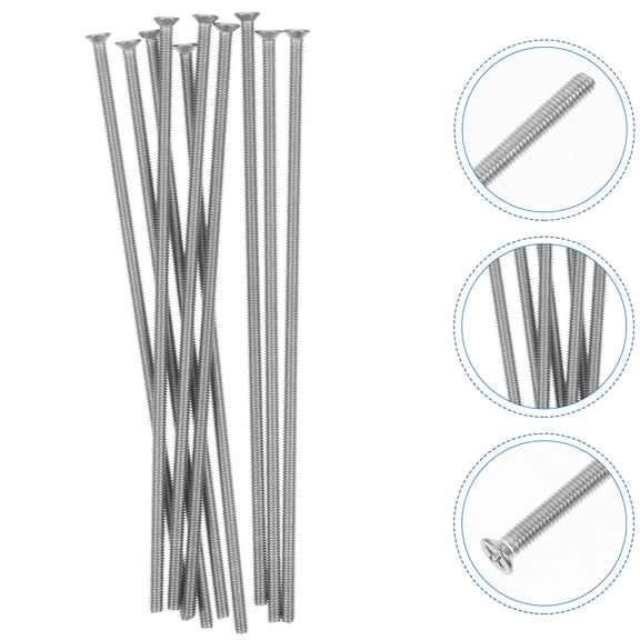 Niceauty Stainless Steel Sheet Metal Screws Mounting Screws Flat Head 10Pcs