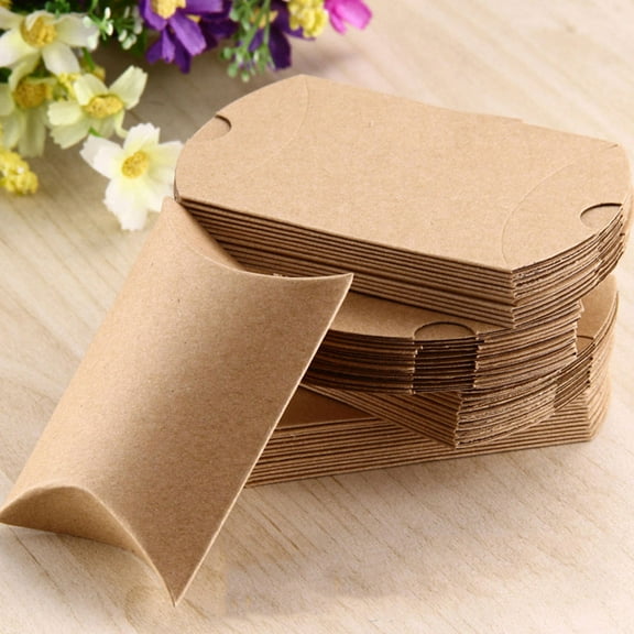 Niceauty 120Pcs Kraft Paper Gift Container with Rope Lightweight Practical Party Favor Box