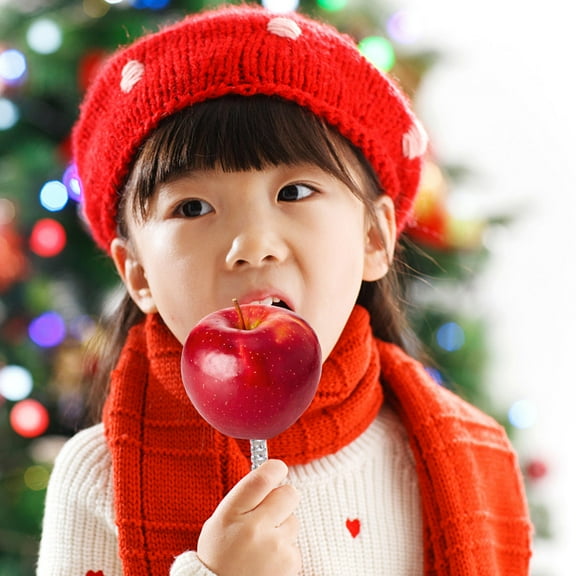 Niceauty 12Pcs Decorative Apples Sticks with Rhinestone for Christmas and Festival Supplies