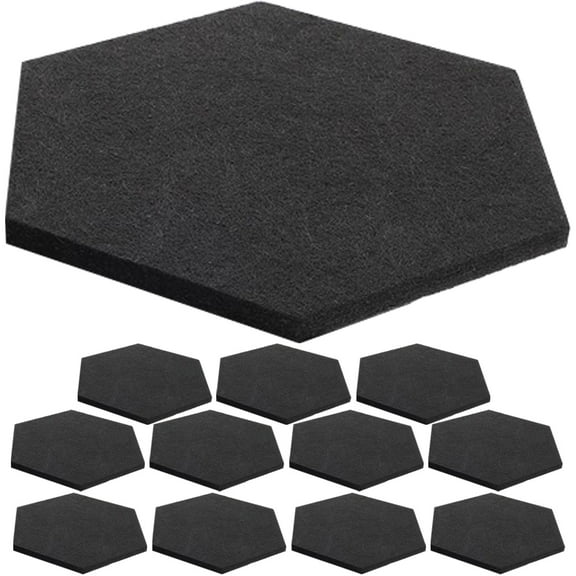 Niceauty 12Pcs Acoustic Absorption Panels Black Soundproofing Boards for Home Office and Recording Rooms